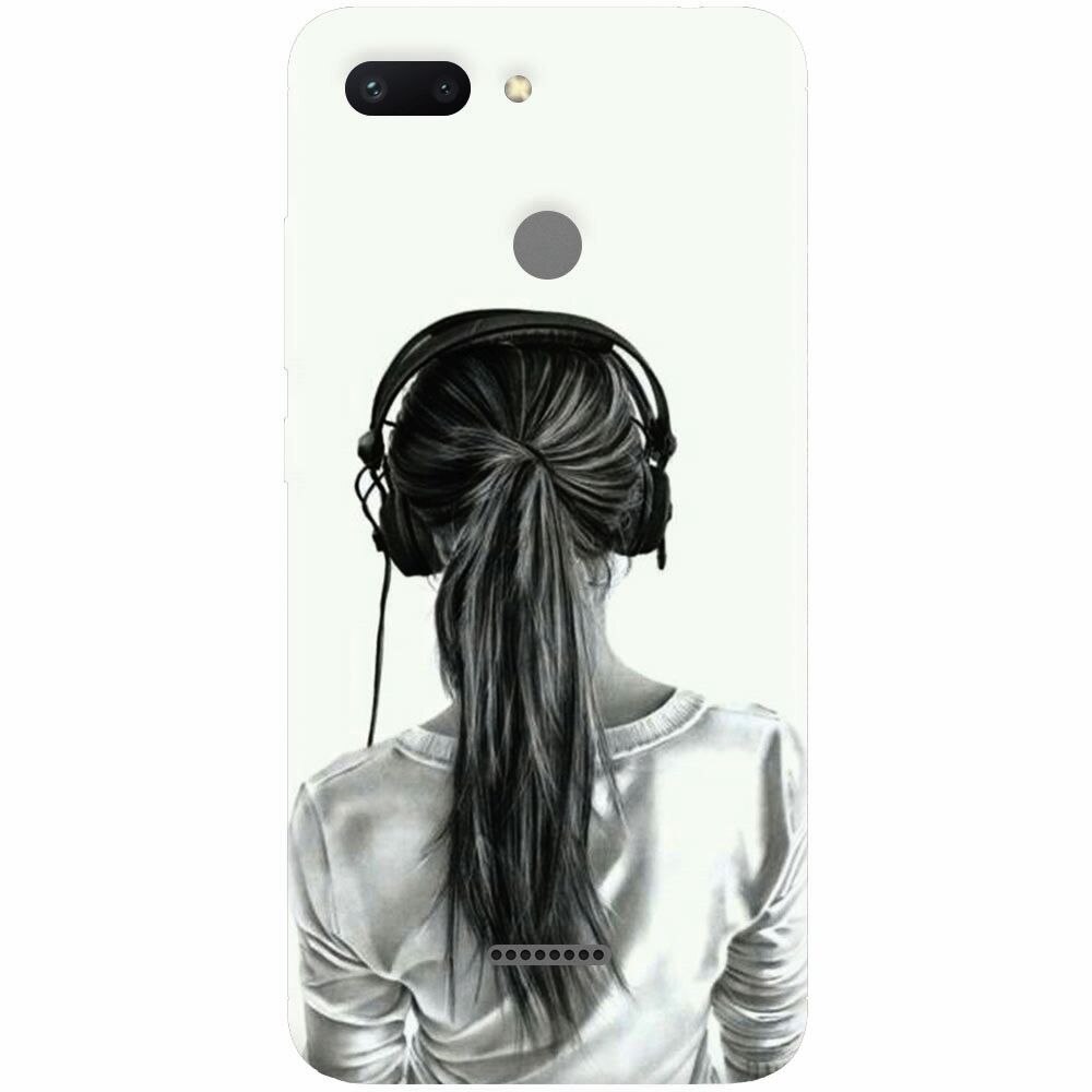 Husa silicon pentru Xiaomi Redmi 6, Girl With Headphone
