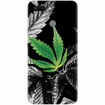 Husa silicon pentru Xiaomi Redmi 6, Trippy Pot Leaf Green Husa silicon pentru Xiaomi Redmi 6, Trippy Pot Leaf Green