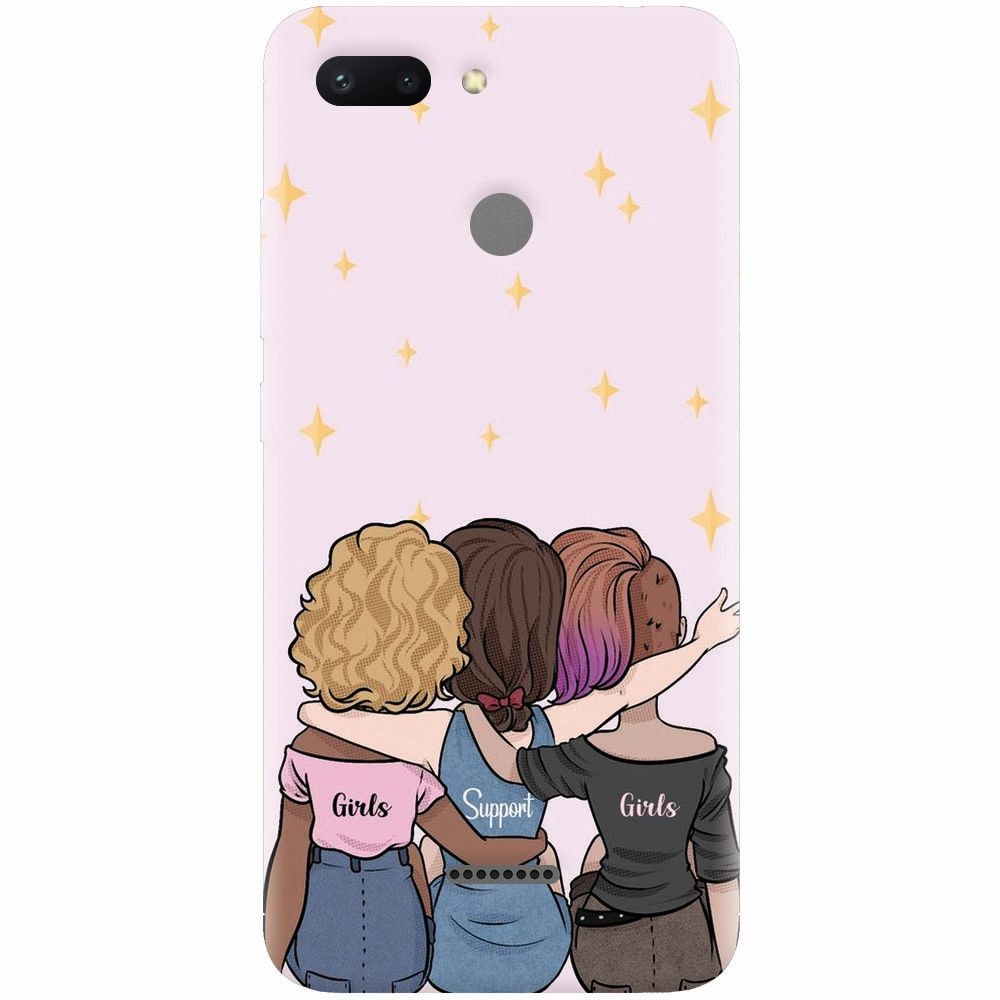 Husa silicon pentru Xiaomi Redmi 6, Girls Support Girls