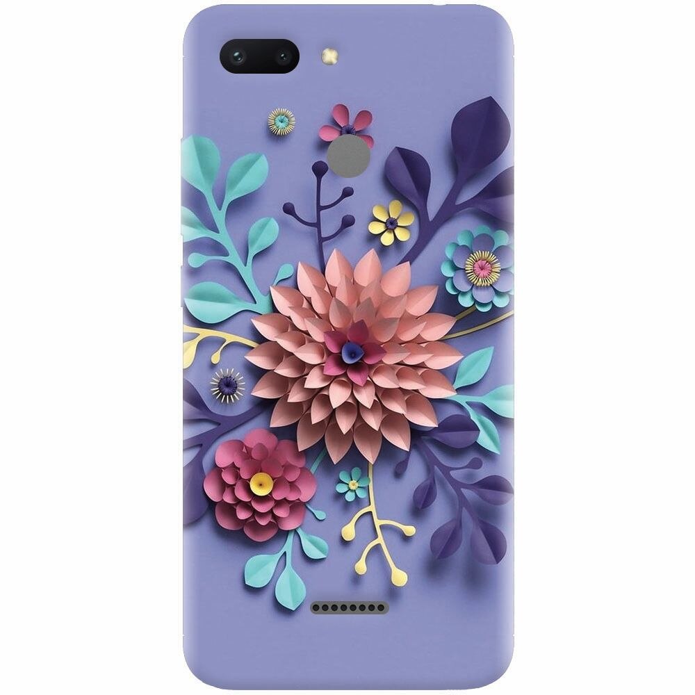 Husa silicon pentru Xiaomi Redmi 6, Flower Artwork