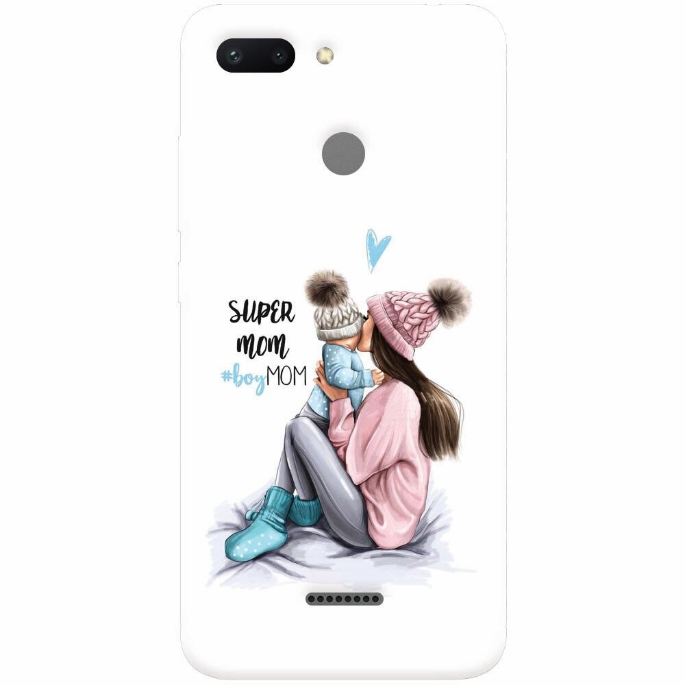Husa silicon pentru Xiaomi Redmi 6, Super Mom With Boy