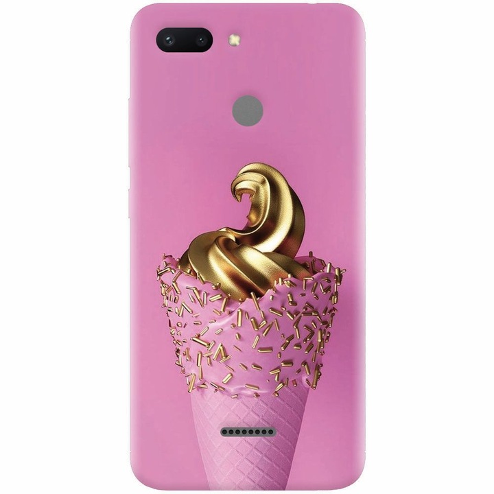 Husa silicon pentru Xiaomi Redmi 6, Icecream Gold