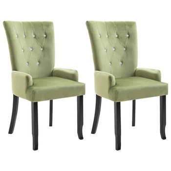 Set 2 scaune de bucatarie vidaXL, Tesatura, 54 x 56 x 106 cm Verde Set 2 scaune de bucatarie vidaXL, Tesatura, 54 x 56 x 106 cm Verde