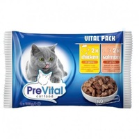 Hrana pentru pisici Prevital plic cu pui/somon in sos 4 x 100 g