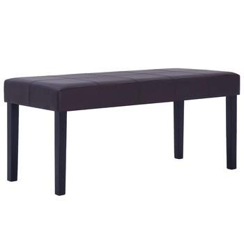 Bancheta de intrare, vidaXL, Lemn si tapiterie piele artificiala, 106 x 43 x 46 cm, Maro Bancheta de intrare, vidaXL, Lemn si tapiterie piele artificiala, 106 x 43 x 46 cm, Maro
