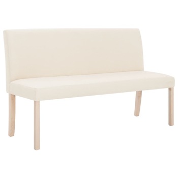 Bancheta, vidaXL, 139,5 x 54 x 85,5 cm, Tapiterie textila, Crem Bancheta, vidaXL, 139,5 x 54 x 85,5 cm, Tapiterie textila, Crem