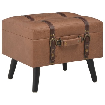 Bancheta intrare, vidaXL, Lemn/Piele ecologica, 40 x 33 x 33 cm, Maro Bancheta intrare, vidaXL, Lemn/Piele ecologica, 40 x 33 x 33 cm, Maro