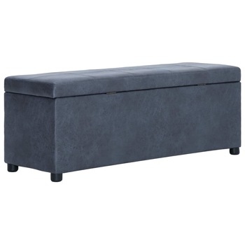 Banca depozitare vidaXL, Piele artificiala, 116 x 38 x 43 cm, Gri Banca depozitare vidaXL, Piele artificiala, 116 x 38 x 43 cm, Gri