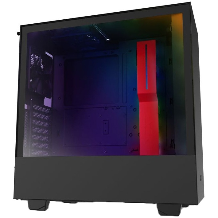 Carcasa NZXT H510i Matte Black/Red, Middle Tower, fara sursa, ATX, Black/Red