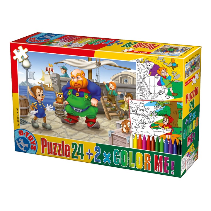 Puzzle D-Toys Basme de Colorat, 24 piese