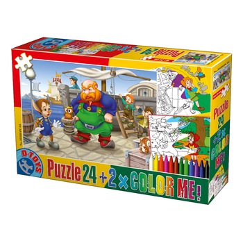 Puzzle D-Toys Basme de Colorat, 24 piese Puzzle D-Toys Basme de Colorat, 24 piese