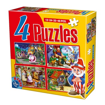 Set 4 Puzzle Maxi D-Toys-Basme-12,24,35,48 piese Set 4 Puzzle Maxi D-Toys-Basme-12,24,35,48 piese