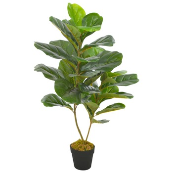 Planta artificiala ficus cu ghiveci, vidaXL, Plastic, 90 cm, Verde Planta artificiala ficus cu ghiveci, vidaXL, Plastic, 90 cm, Verde
