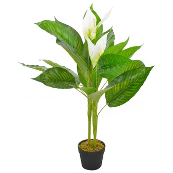 Planta artificiala vidaXL, Plastic, 90 cm, Alb Planta artificiala vidaXL, Plastic, 90 cm, Alb
