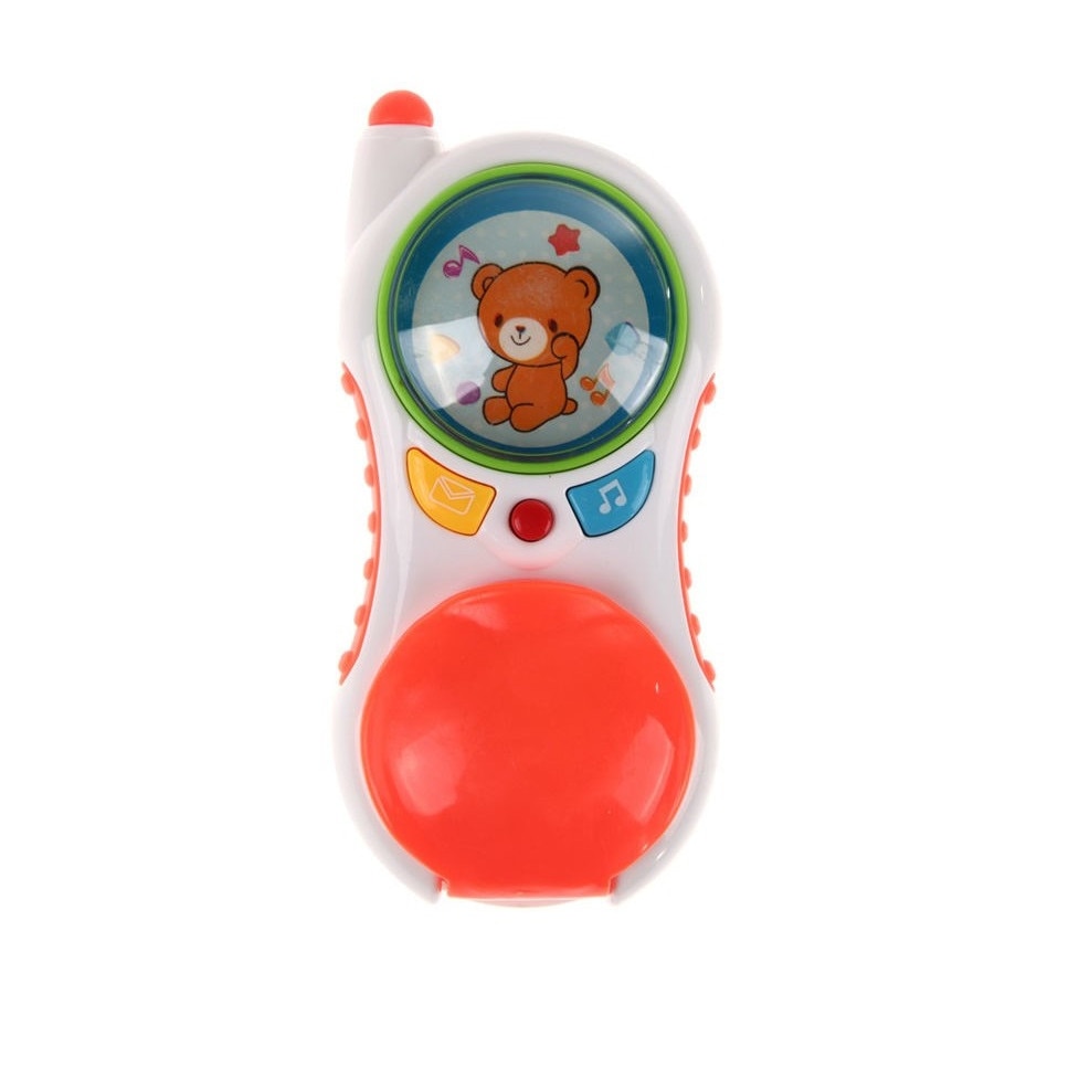 Telefon interactiv pentru copii IDL, THE FIRST ALO, Dimensiuni 14.5 x 6.0 x 5.0 cm, Accesorizat cu sunete si melodii, Echipat cu clapeta pliabila, Design modern in culori ce atrag atentia