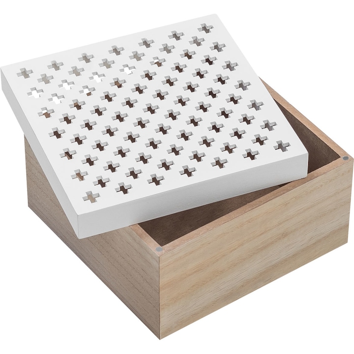 Кутия с капак VOX Lombo, дървена, бяла