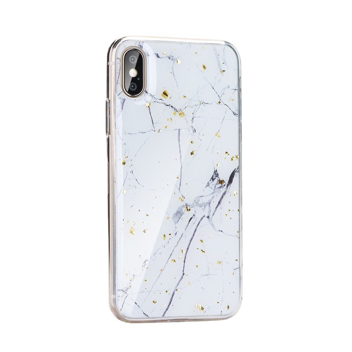 Szilikon hátlap Forcell MARBLE Design 1 LG K50 / Q60-hoz, fehér