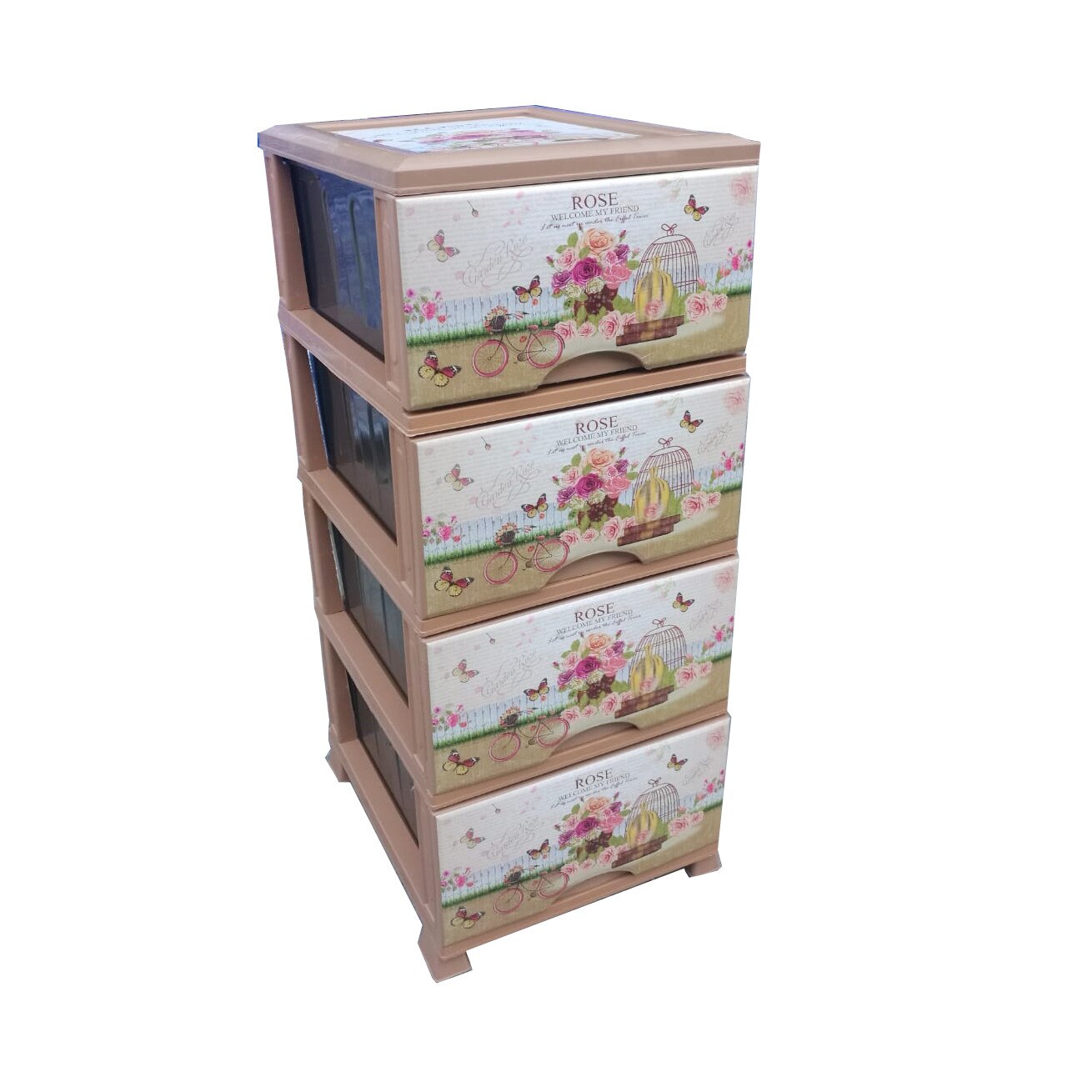 Dulap plastic desen Rosegarden, 38x45x90cm