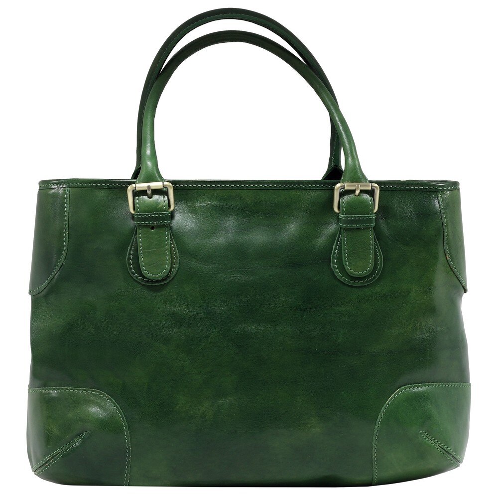 Geanta casual dama piele naturala vachetta 5566C, verde