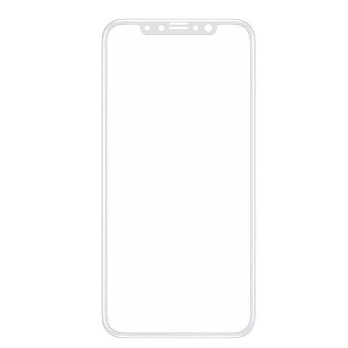 Folie de sticla 5D Apple iPhone XS MAX, MyStyle® margini colorate Alb