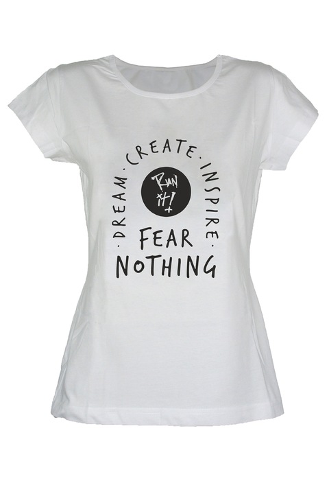 Дамска бяла тениска Fear Nothing, Бял