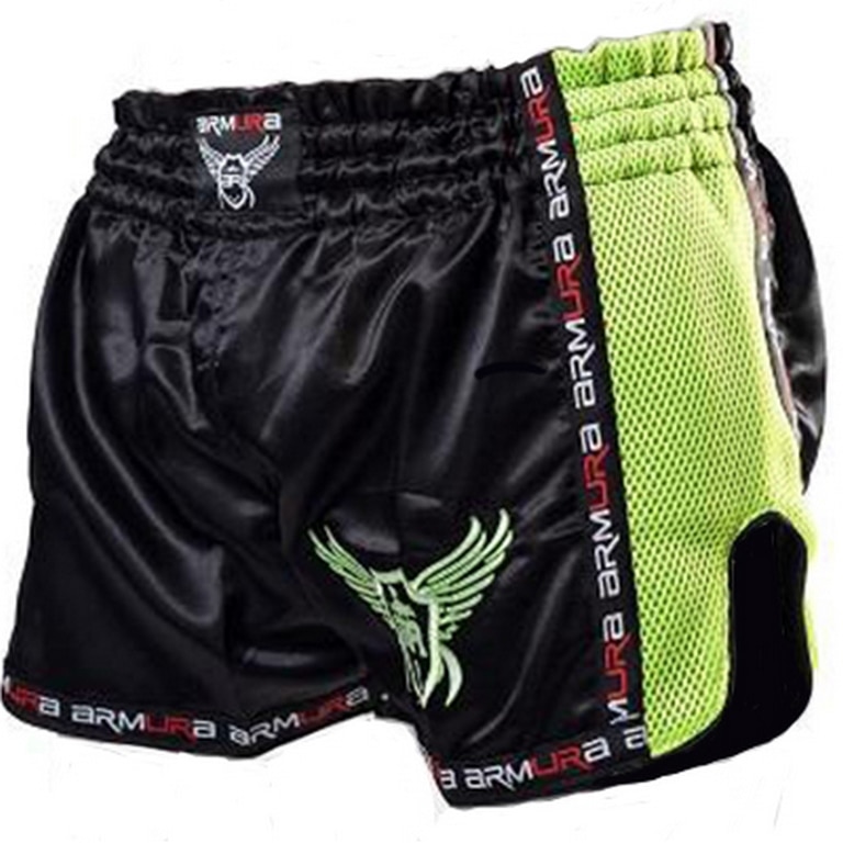 Short ARMURA Muay, Negru/Verde