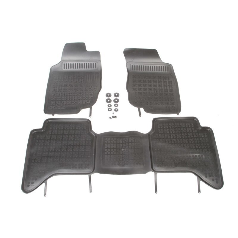 Set 3 covorase auto tip tavita, Cauciuc, pentru TOYOTA HILUX VII 03.05-05.15, Negru