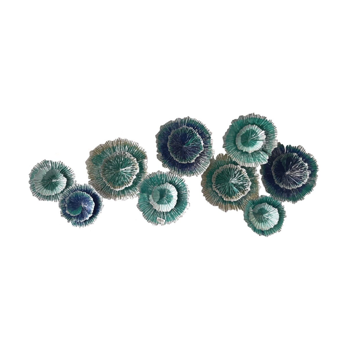 Decoratiune perete 3D cu design modern , Metal 125x 55 cm, Bleu/Albastru