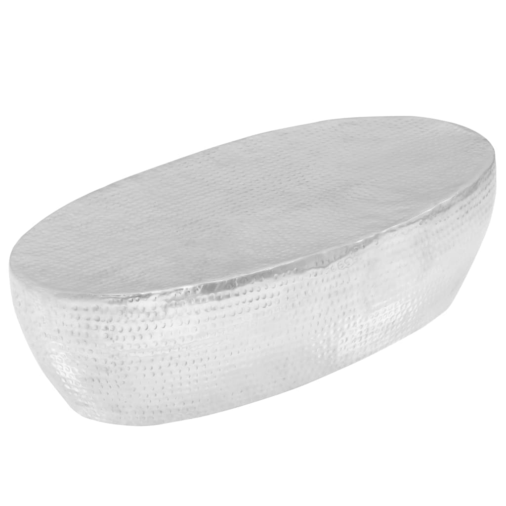 Masuta de cafea, vidaXL, Aluminiu, Argintiu, 100 x 50 x 28 cm