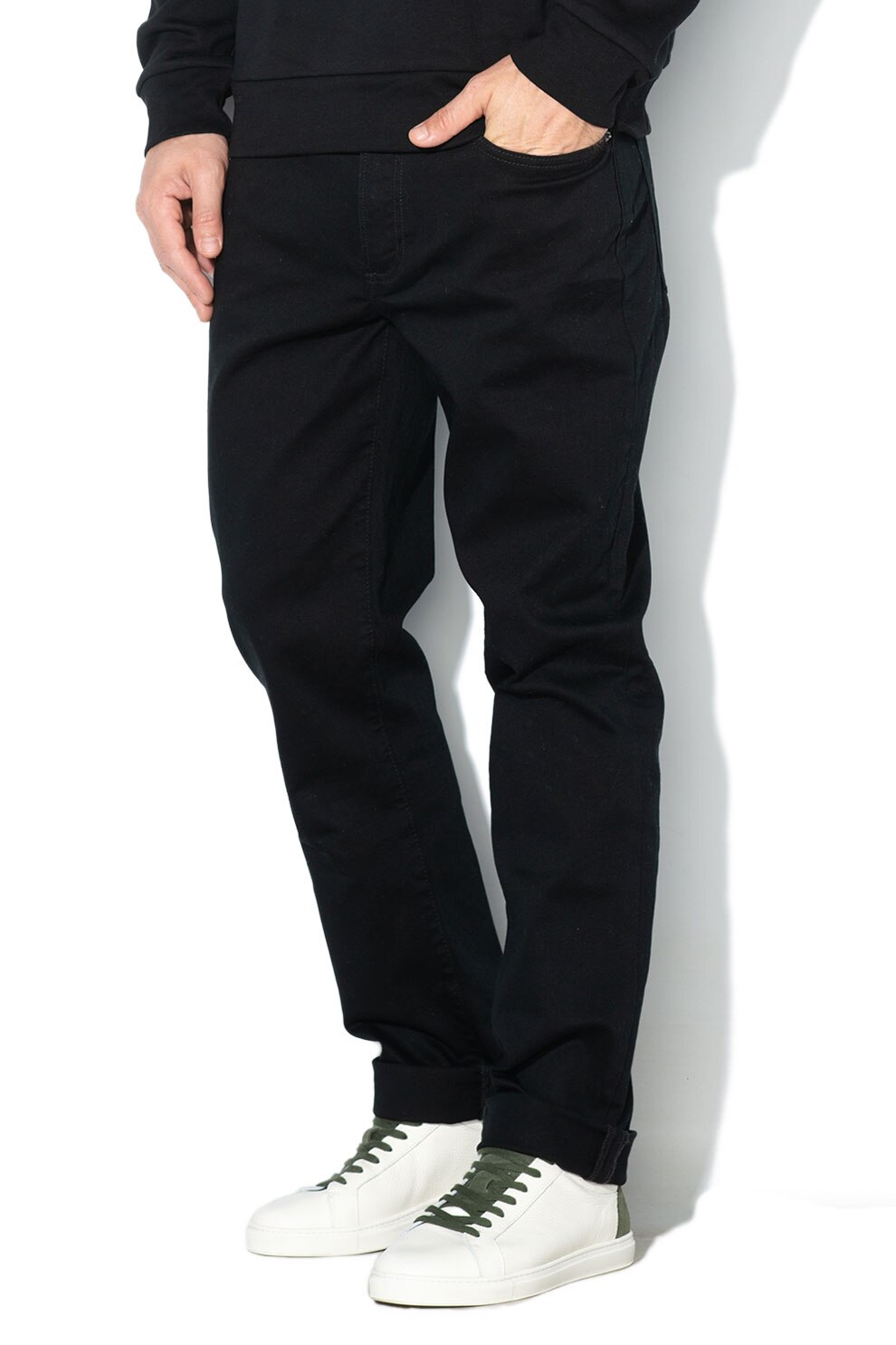 GAP, Blugi slim fit cu talie medie 000283704, Negru, W31-L32