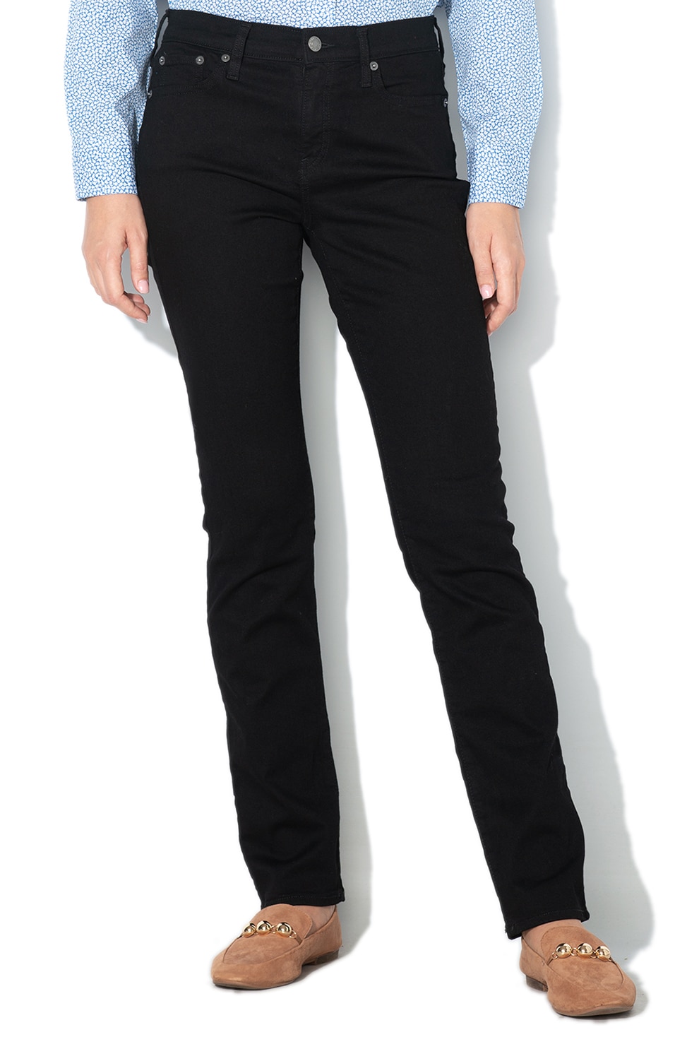 GAP, Blugi cu croiala dreapta 000375821, Negru