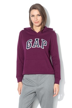 GAP, Hanorac cu logo brodat si buzunar kangaroo, Violet tyrian GAP, Hanorac cu logo brodat si buzunar kangaroo, Violet tyrian