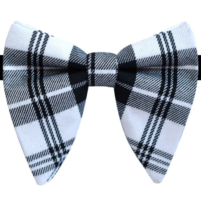 Papion elegant, carouri alb-negru, model French Charm