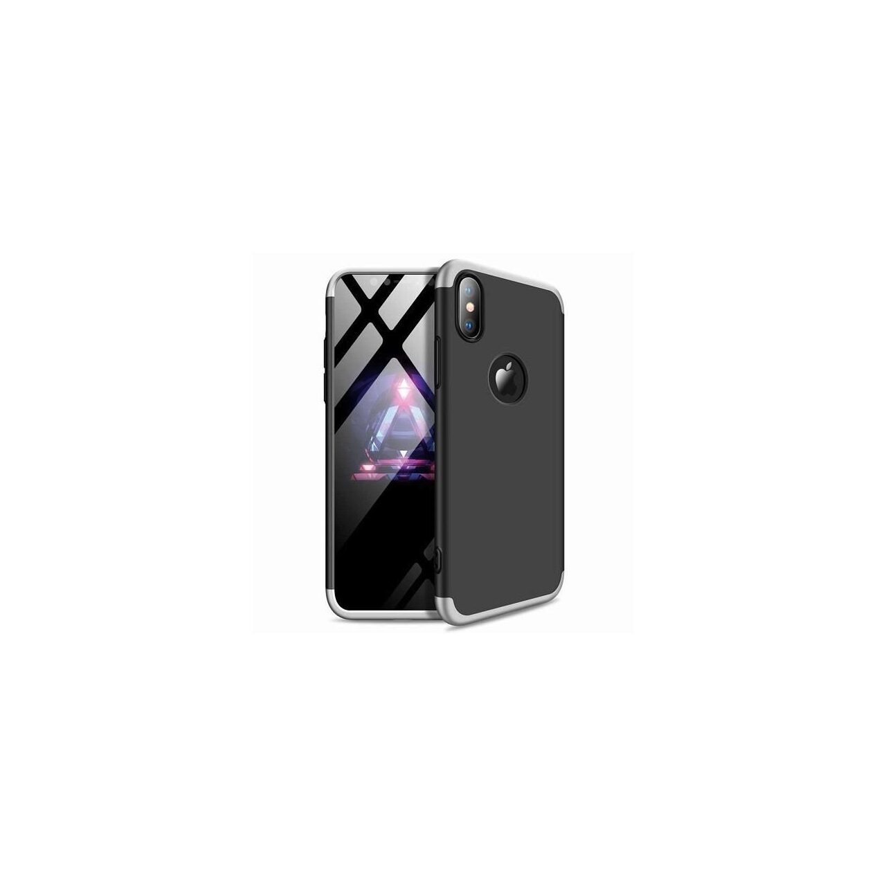 Husa Apple iPhone XS Max - iberry Full Cover Negru/Argintiu