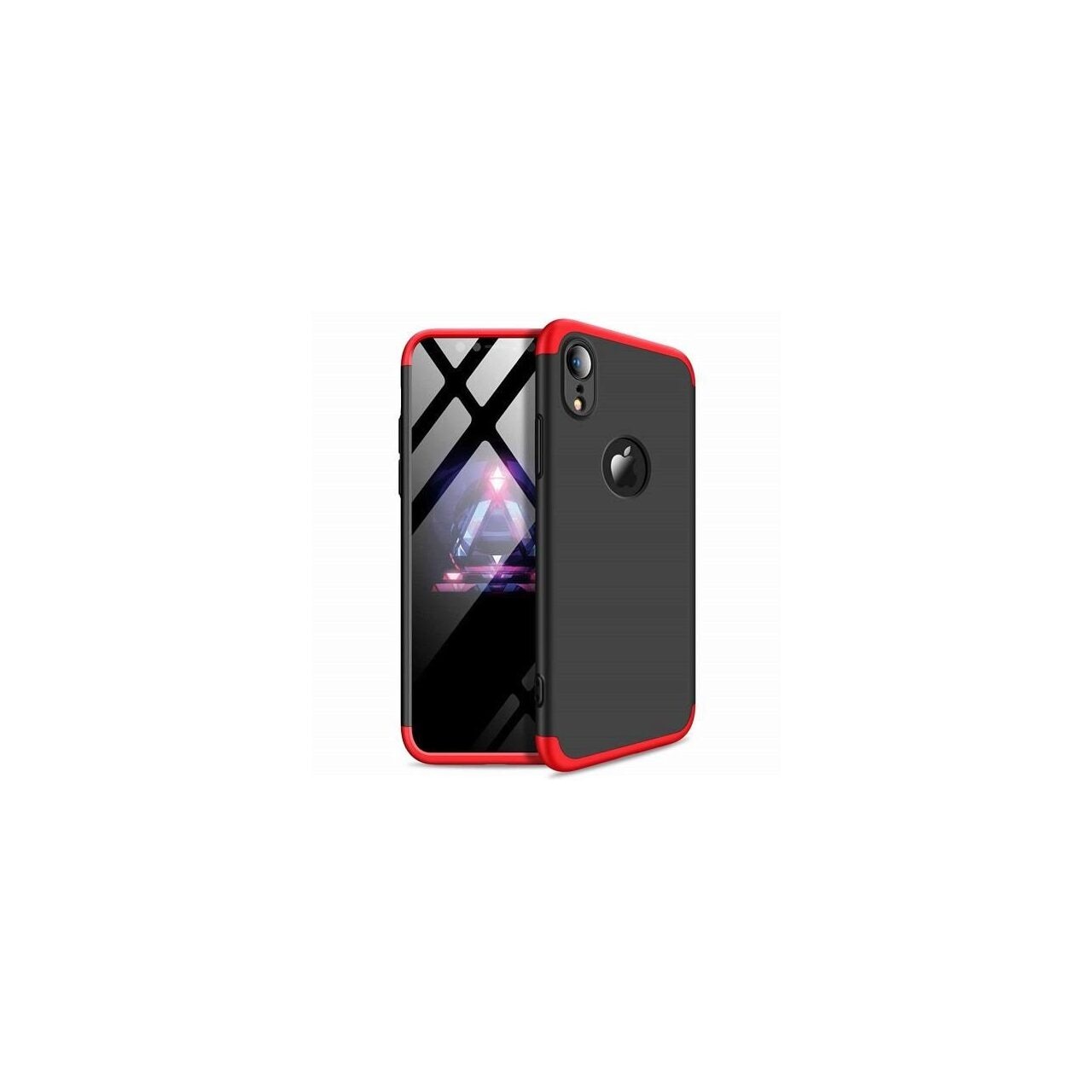 Husa Apple iPhone XR - iberry Full Cover Negru/Rosu