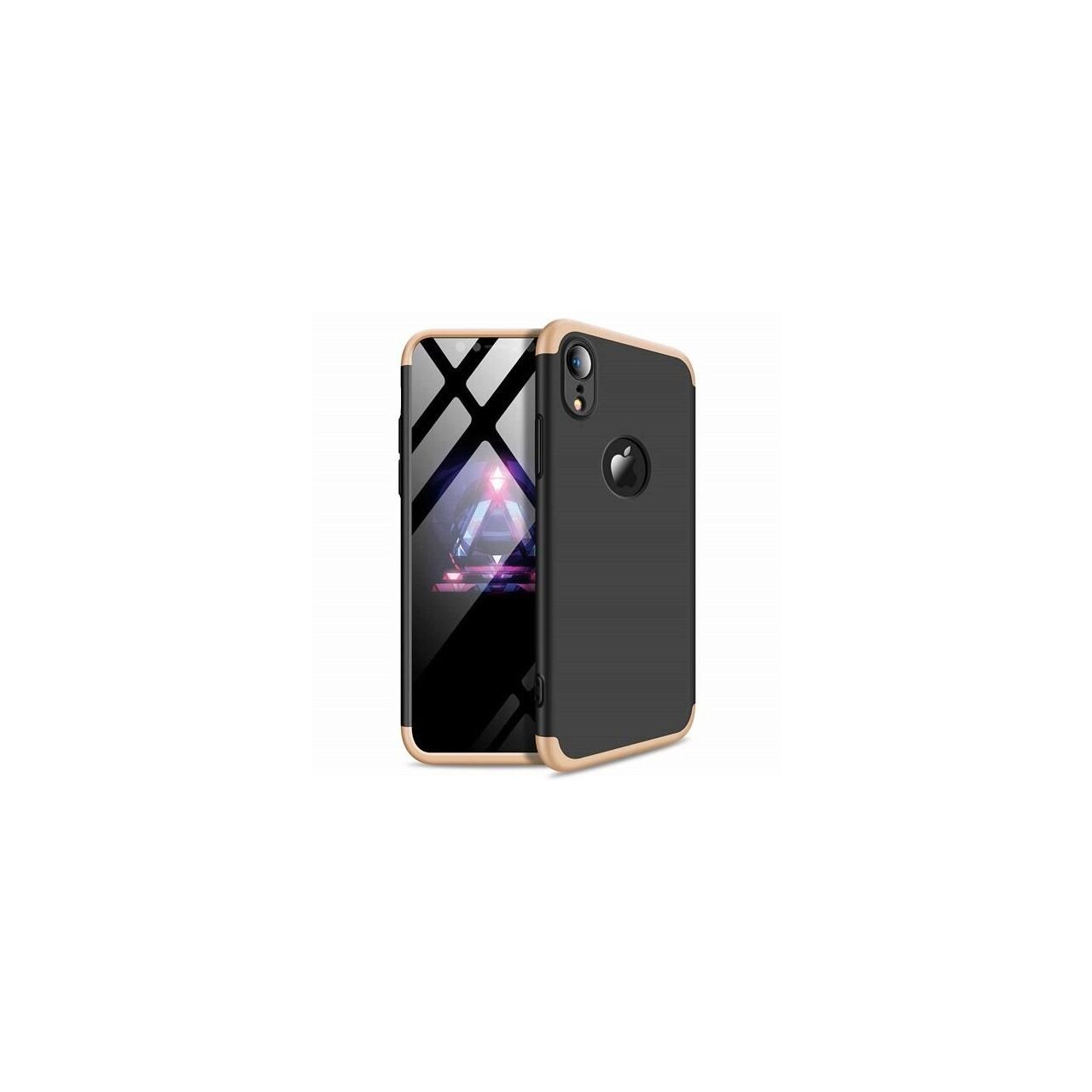 Husa Apple iPhone XR - iberry Full Cover Negru/Auriu