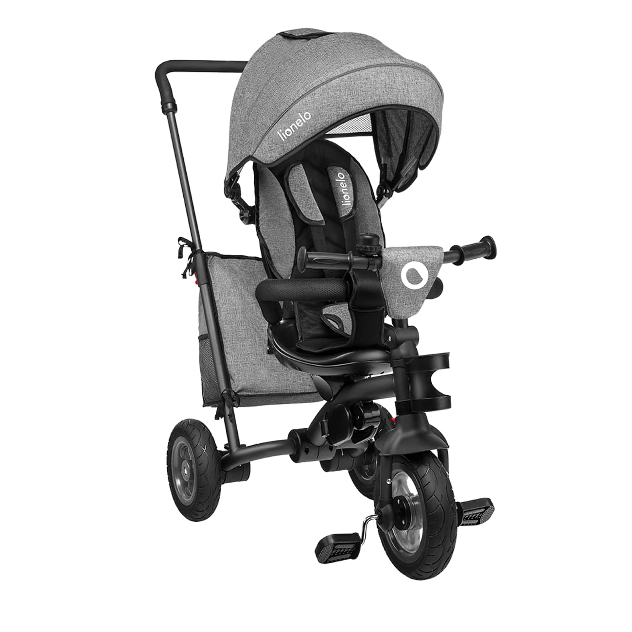 Tricicleta, Lionelo, Tris Stone, Mecanism de pedalare libera, Suport picioare, Control al directiei, Scaun reversibil, Rotire 360 grade, Pliabila, Gri