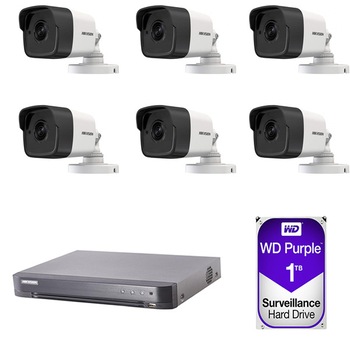 Sistem supraveghere video 6 camere Hikvision ,5 MP interior/exterior, 4K + 1TB HDD Sistem supraveghere video 6 camere Hikvision ,5 MP interior/exterior, 4K + 1TB HDD