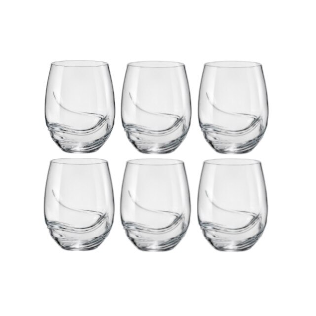 Set 6 pahare BOHEMIA CRISTAL TURBULENCE bauturi racoritoare 500ml