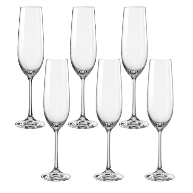 Set 6 pahare BOHEMIA CRISTAL VIOLA pentru sampanie 190ml