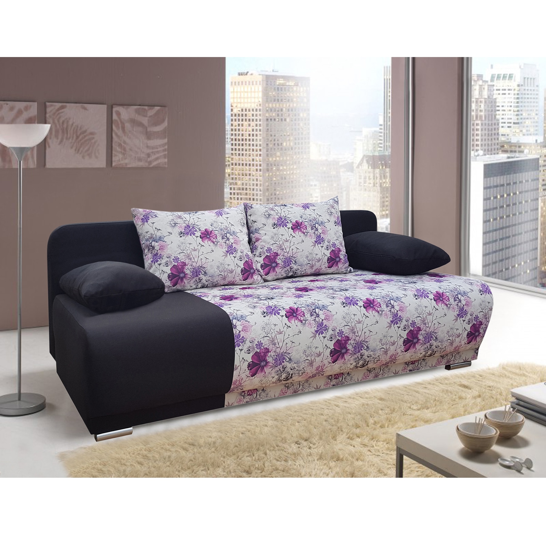 Canapea Extensibila Genarom Amor, Print AB3 / Bahama36, 197 x 100 x 75 cm