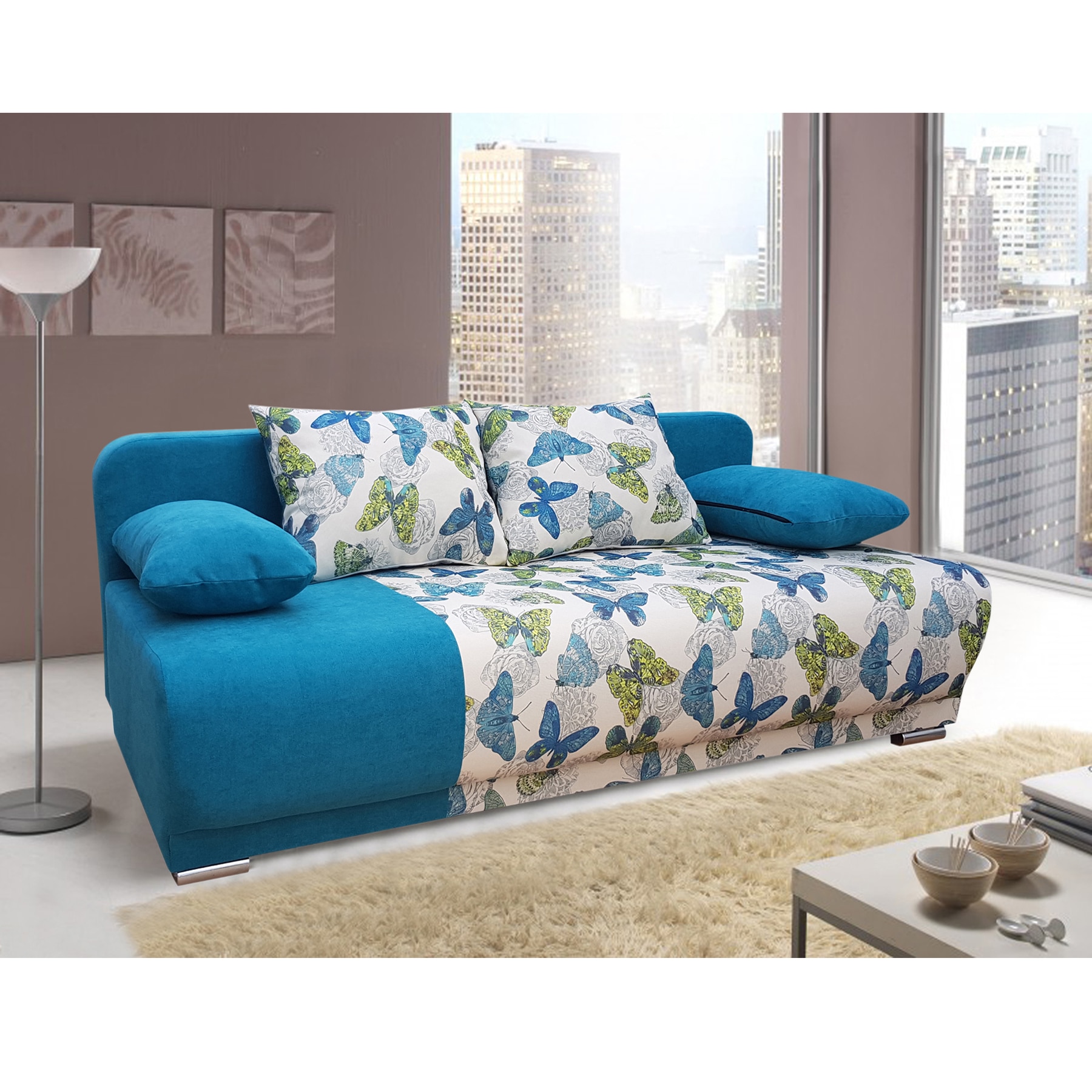 Canapea Extensibila Genarom Amor, Butterfly03/ Rico11, 197 x 100 x 75 cm