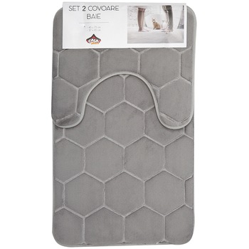 Set 2 covoare baie Casa Plastor, Honey, 75x45 cm, gri Set 2 covoare baie Casa Plastor, Honey, 75x45 cm, gri