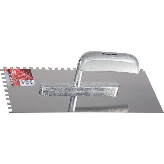 Gletiera, otel, 280 x 130 mm, maner din lemn, dinti 6 x 6 mm, MTX MASTER