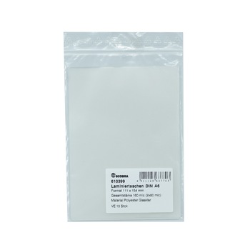 Set folii laminare Ecobra, 2 x 80 microni, A6, 10 buc/set Set folii laminare Ecobra, 2 x 80 microni, A6, 10 buc/set