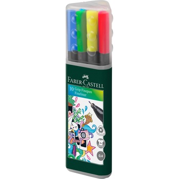 Liner Faber-Castell Grip, 0.4 mm, 10 buc/cutie din plastic Liner Faber-Castell Grip, 0.4 mm, 10 buc/cutie din plastic