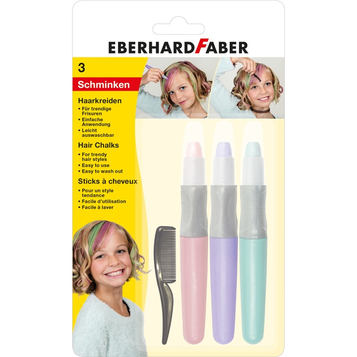 Комплект моливи за боядисване на коса Eberhard Pastel, С гребен