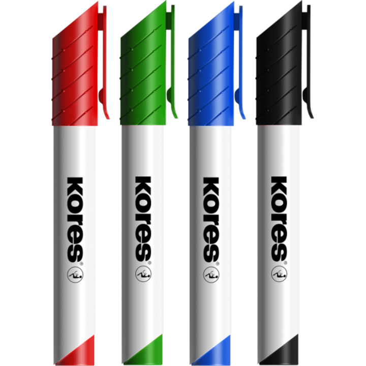 Marker whiteboard Kores, 3 mm, 10 buc/cutie plastic