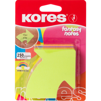 Notes adeziv Kores Sageata, 70x70 mm, 5 culori neon x 50 file Notes adeziv Kores Sageata, 70x70 mm, 5 culori neon x 50 file