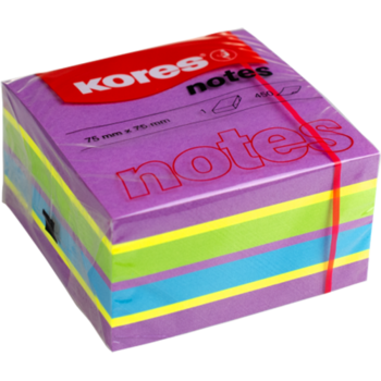 Notes adeziv Kores Spring, 75x75 mm, 450 file, neon mixt Notes adeziv Kores Spring, 75x75 mm, 450 file, neon mixt